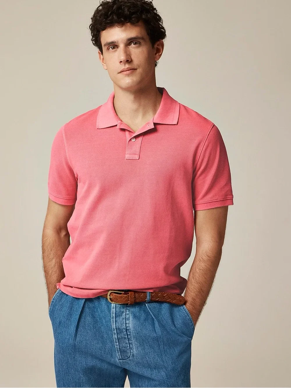 J. Crew Bubblegum Pink Short-Sleeve Polo